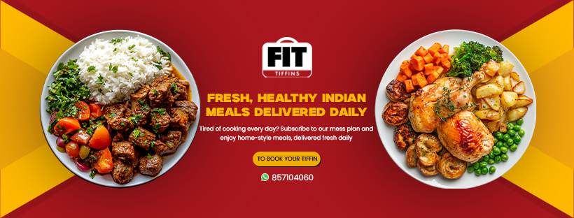 Fcaebook banner of Fit Tiffin.